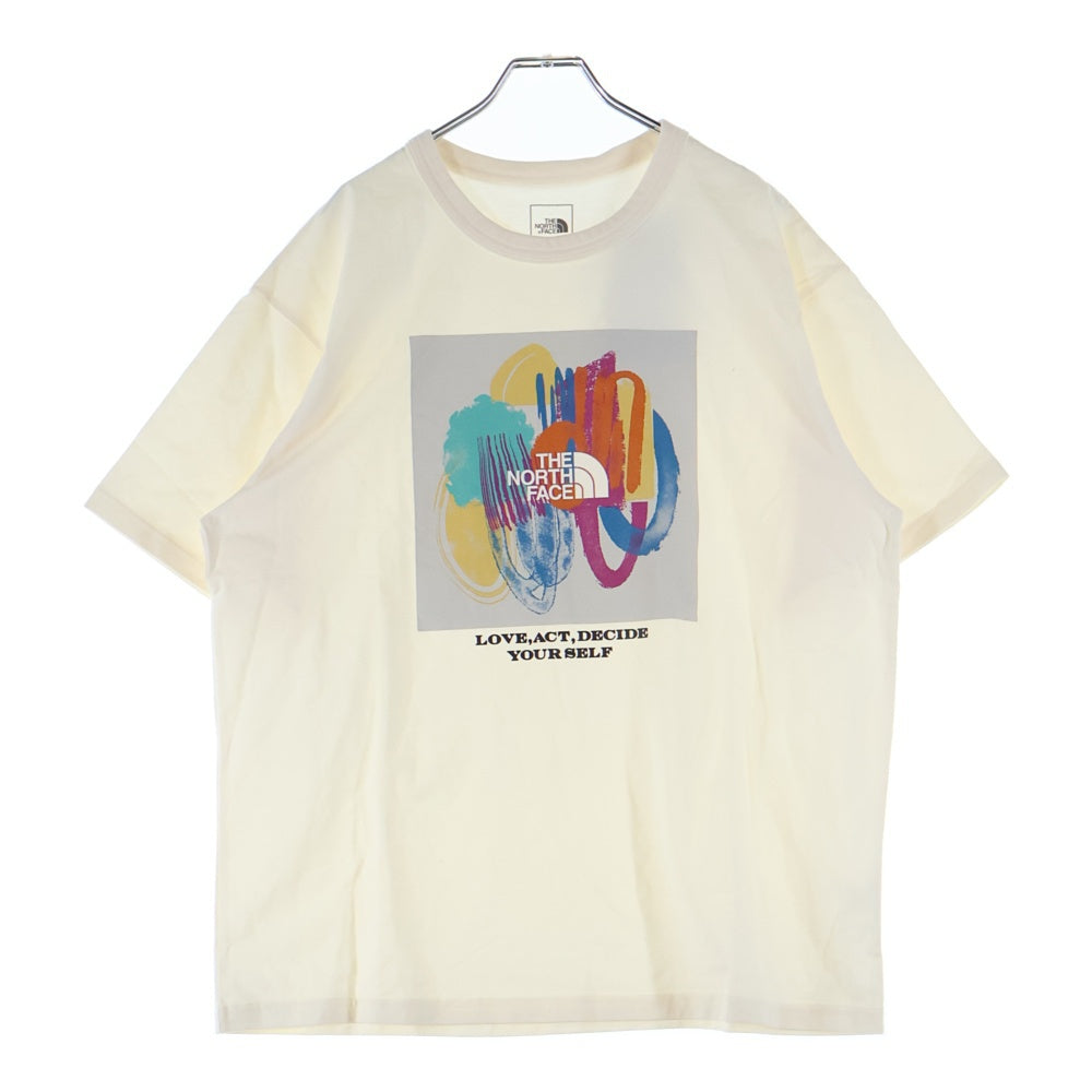 THE NORTH FACE(ザノースフェイス) CR Message Tee グラフィックプリント クルーネック 半袖Tシャツ カットソー アイボリー NTM32401