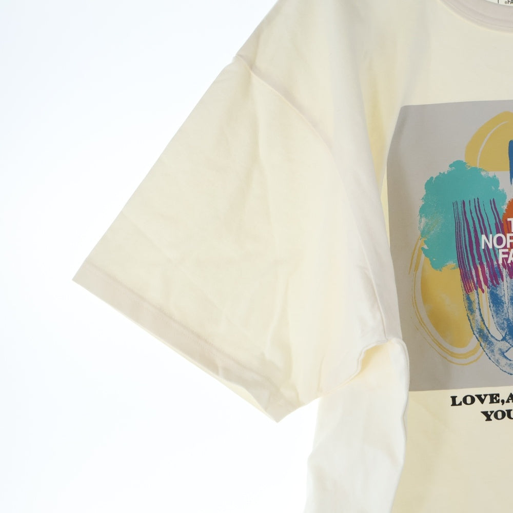THE NORTH FACE(ザノースフェイス) CR Message Tee グラフィックプリント クルーネック 半袖Tシャツ カットソー アイボリー NTM32401