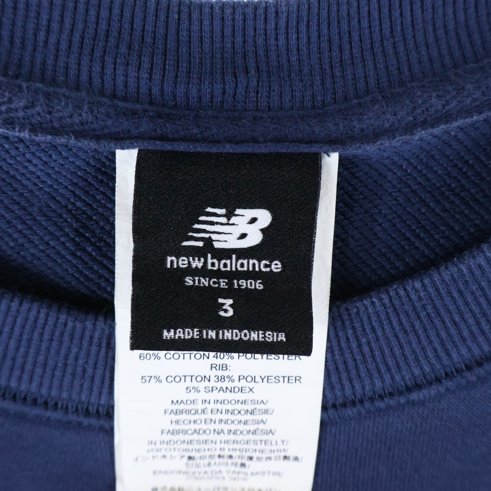 New Balance(ニューバランス) ロゴ刺繍 クルーネック スウェット トレーナー ネイビー F2203KAH962