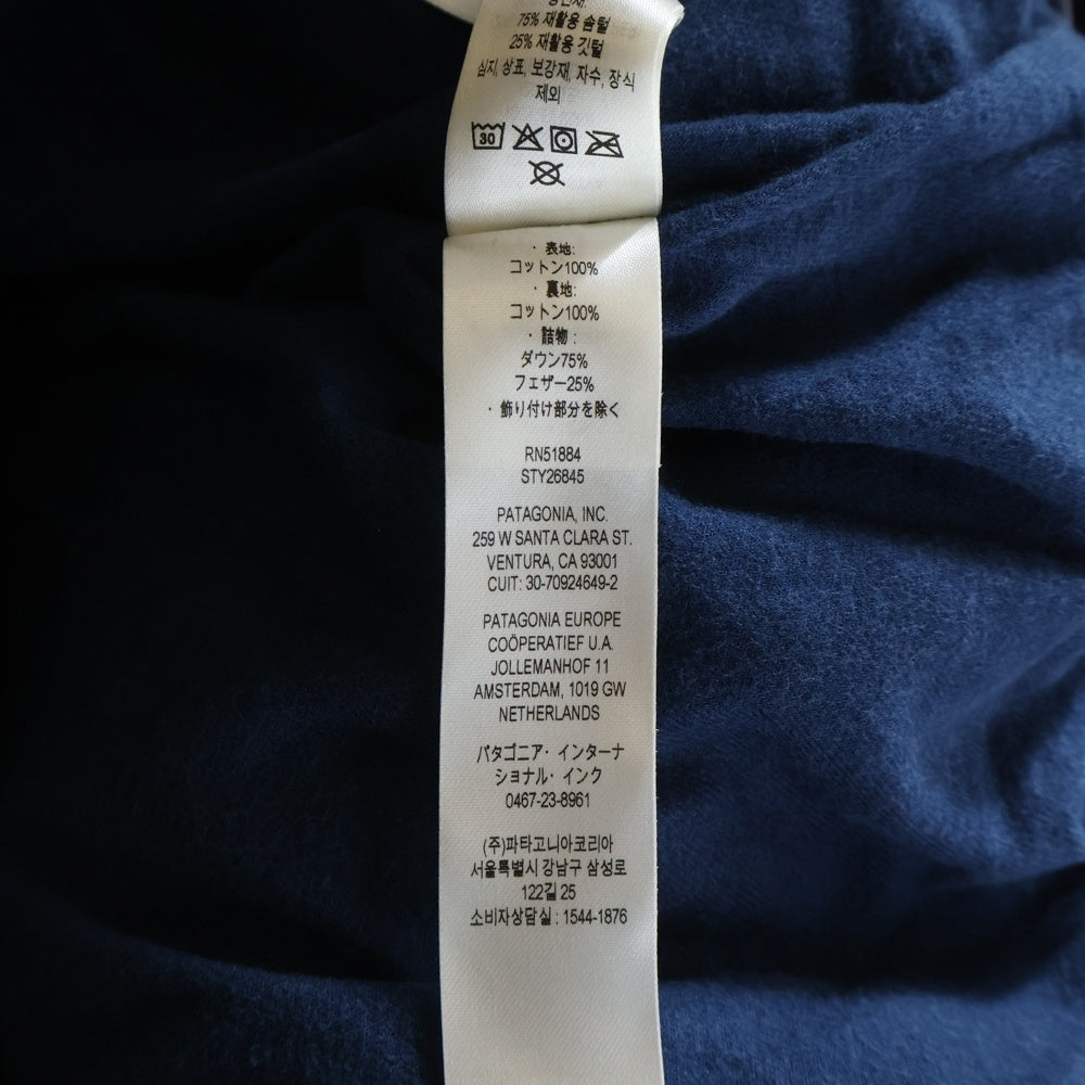 PATAGONIA(パタゴニア) 24AW コットン フーデッド ダウンジャケット ネイビー 26845FA24