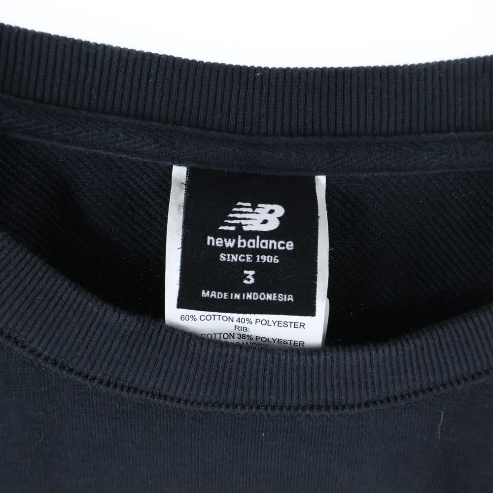 New Balance(ニューバランス) ロゴ刺繍 クルーネック スウェット トレーナー ブラック S2309KAH962