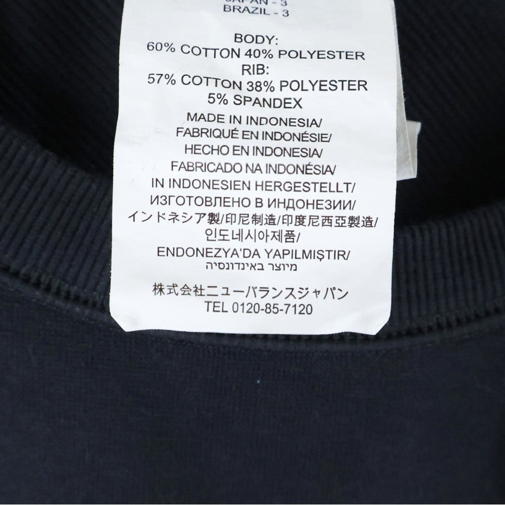 New Balance(ニューバランス) ロゴ刺繍 クルーネック スウェット トレーナー ブラック S2309KAH962