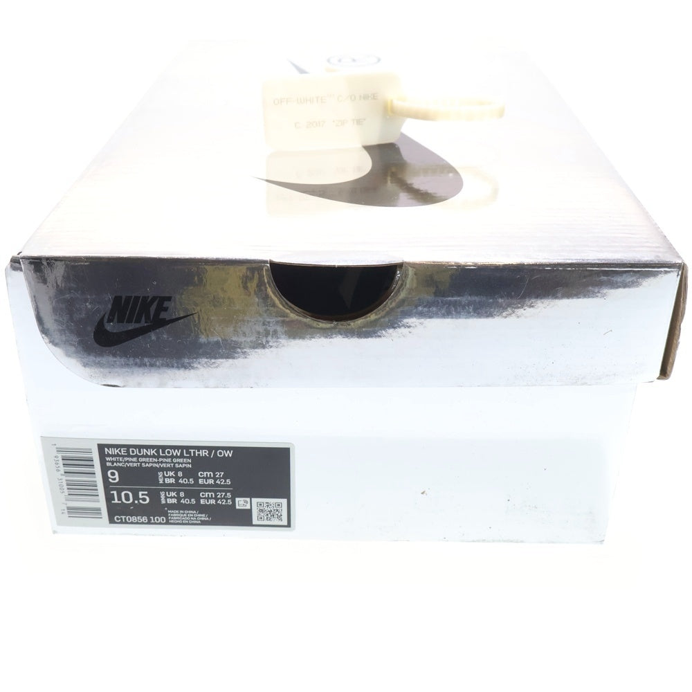 NIKE(ナイキ) ×OFF-WHITE DUNK LOW オフホワイト ダンク ローカットスニーカー ホワイト/グリーン US9/27cm CT0856-100