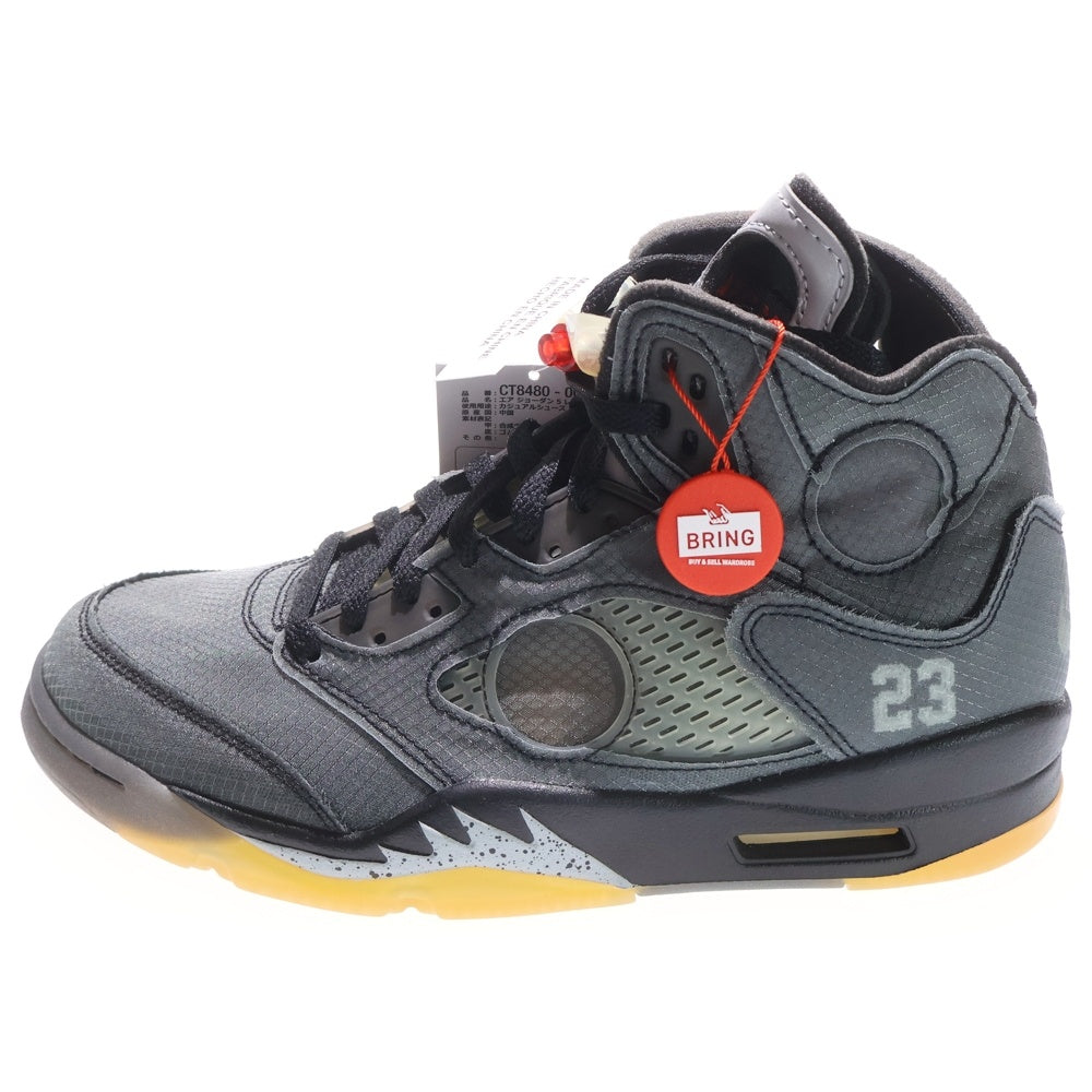 NIKE(ナイキ) ×OFF-WHITE AIR JORDAN 5 RETRO SP オフホワイト エアジョーダン5レトロ ハイカットスニーカー ブラック US9/27cm CT8480-001