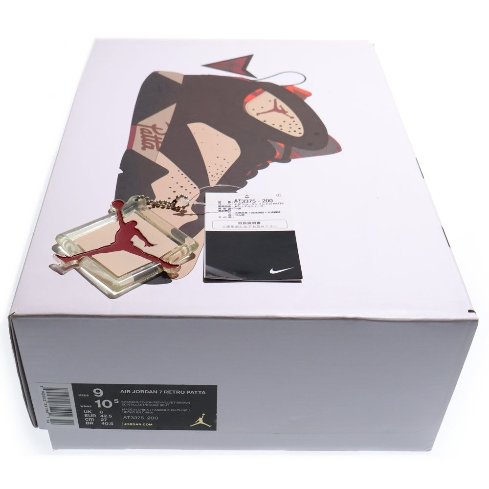 NIKE(ナイキ) ×PATTA AIR JORDAN 7 OG BROWN パタ エアジョーダン7 ハイカットスニーカー ブラウン US9/27cm AT3375-200
