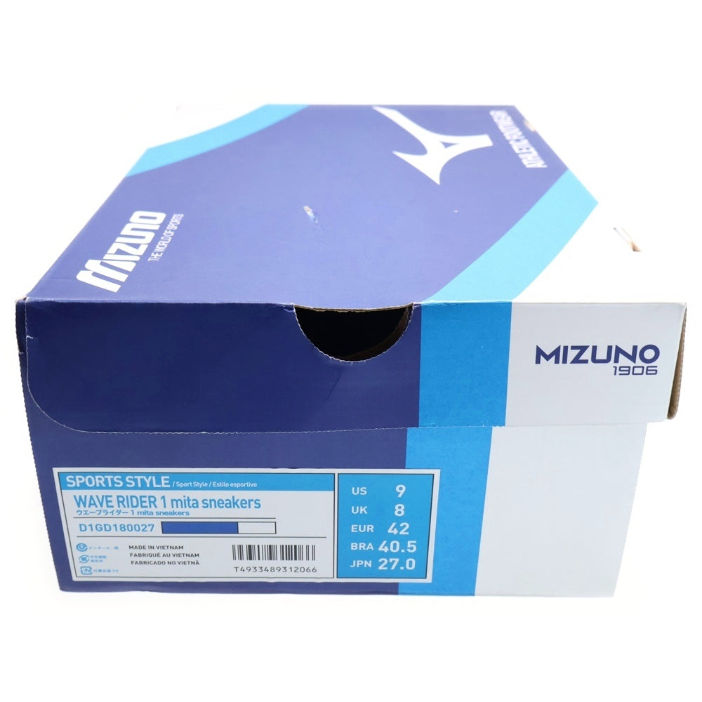 MIZUNO(ミズノ) ×MITA SNEAKERS WAVE RIDER 1 ミタスニーカー ウェーブライダー1 ローカットスニーカー ブルー US9/27cm D1GD180027