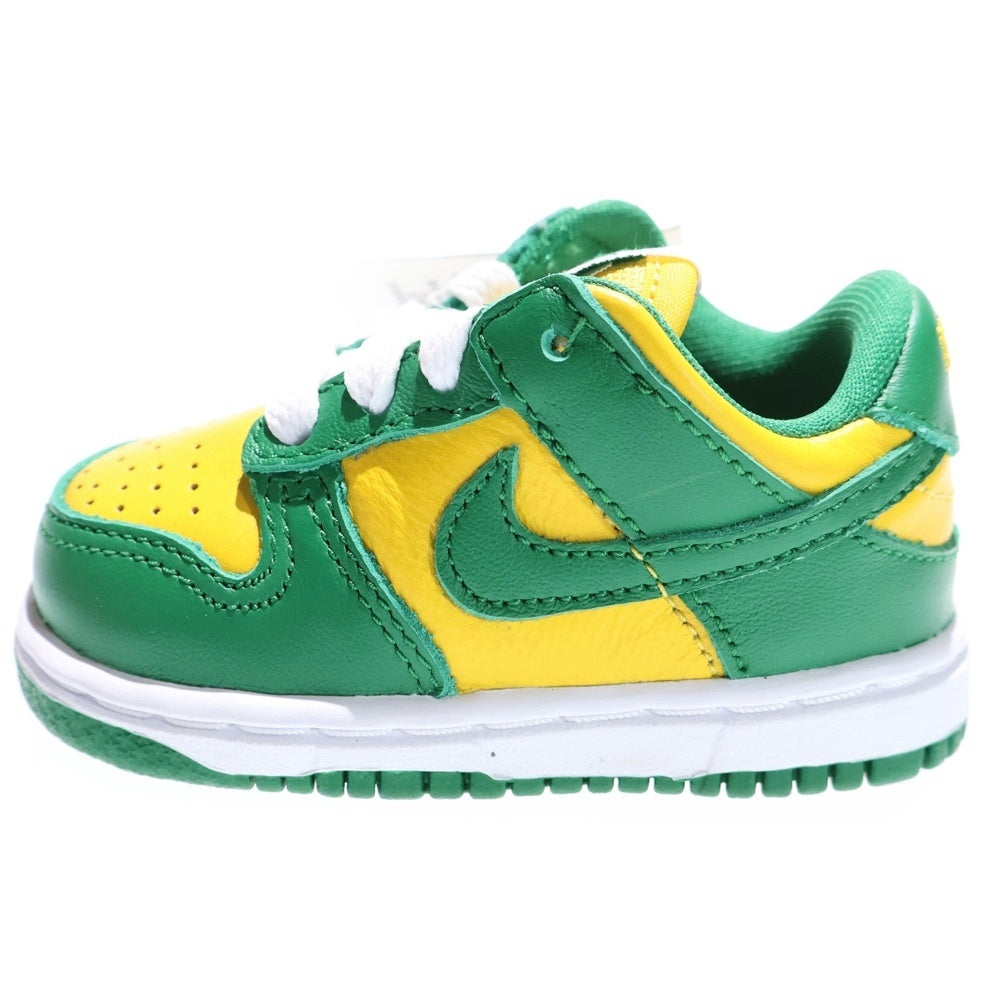 NIKE(ナイキ) TD DUNK LOW SP BRAZIL ダンク ブラジル ローカットスニーカー グリーン/イエロー キッズ 3C/9cm CW7375-700