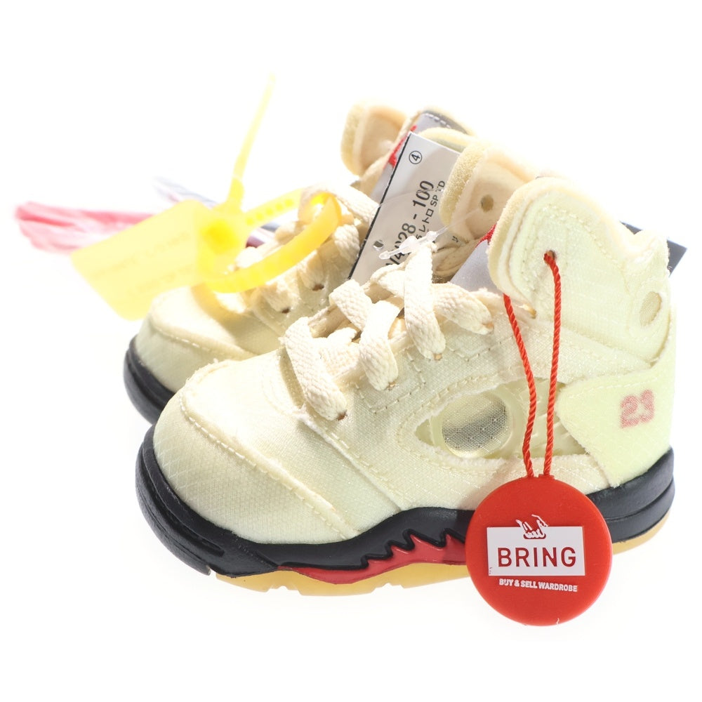 NIKE(ナイキ) ×OFF-WHITE TD AIR JORDAN 5 SAIL オフホワイト エアジョーダン5 セイル ローカットスニーカー クリーム キッズ 3C/9cm CV4828-100