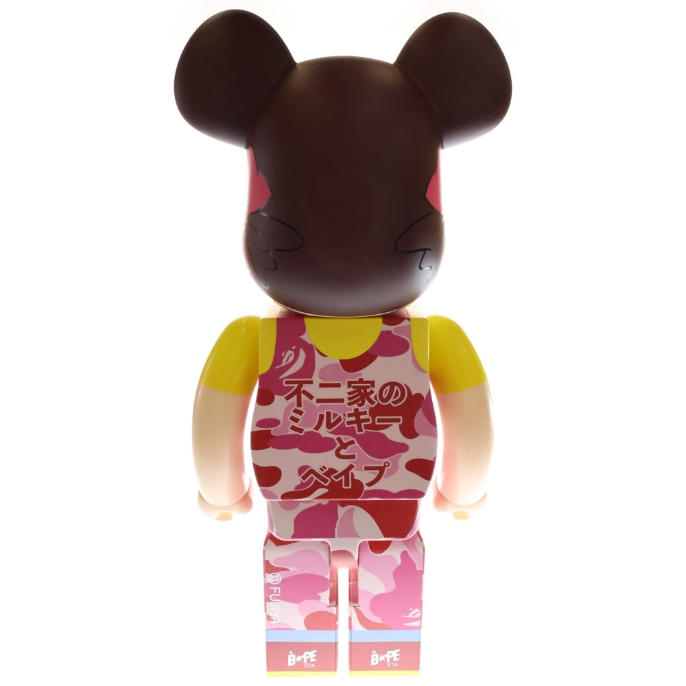 MEDICOM TOY(メディコムトイ) ×BAPE ×FUJIYA BE@BRICK べイプ 不二家 ペコちゃん カモ柄 ベアブリック 人形 ピンク 1000%