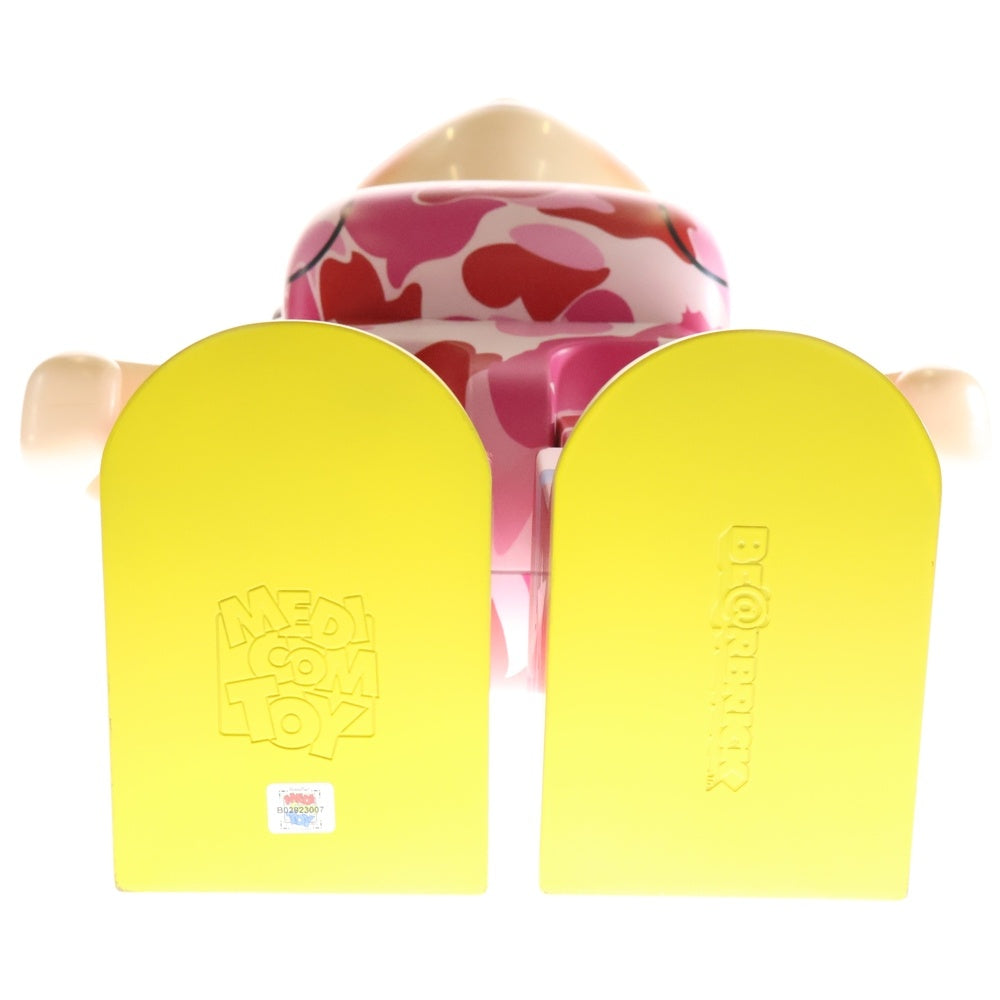 MEDICOM TOY(メディコムトイ) ×BAPE ×FUJIYA BE@BRICK べイプ 不二家 ペコちゃん カモ柄 ベアブリック 人形 ピンク 1000%