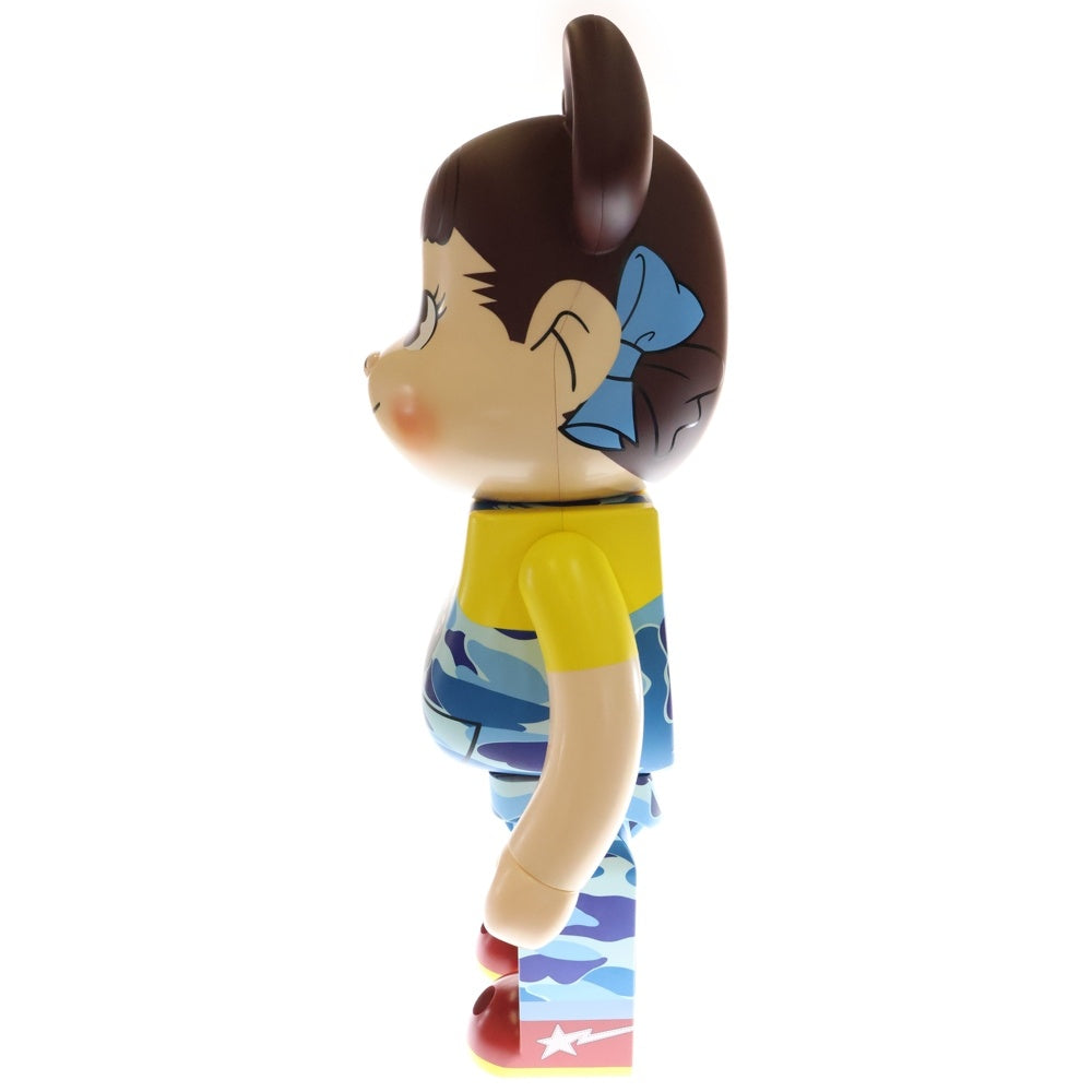 MEDICOM TOY(メディコムトイ) ×BAPE ×FUJIYA BE@BRICK べイプ 不二家 ペコちゃん カモ柄 ベアブリック 人形 ブルー 1000%