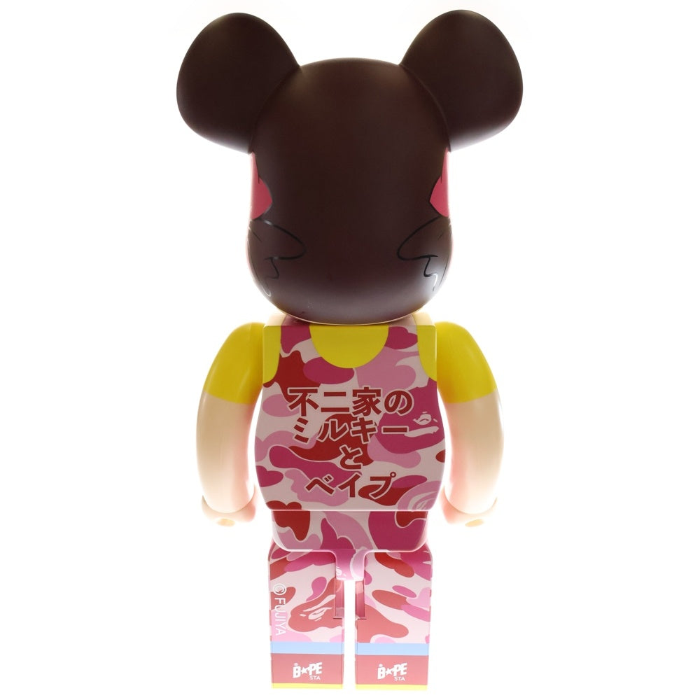 MEDICOM TOY(メディコムトイ) ×BAPE ×FUJIYA BE@BRICK べイプ 不二家 ペコちゃん カモ柄 ベアブリック 人形 ピンク 1000%