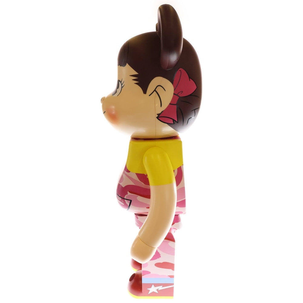 MEDICOM TOY(メディコムトイ) ×BAPE ×FUJIYA BE@BRICK べイプ 不二家 ペコちゃん カモ柄 ベアブリック 人形 ピンク 1000%