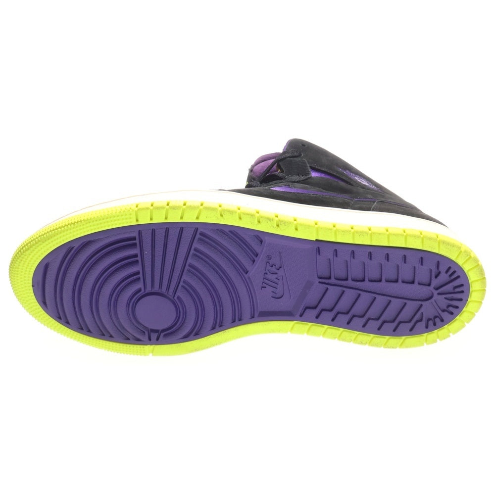 NIKE(ナイキ) WMNS AIR JORDAN 1 HIGH ZOOM PLUM PURPLE ウィメンズ エアジョーダン ズーム ブラック/パープル ハイカットスニーカー パープル US12/29cm CT0979-001 レディース