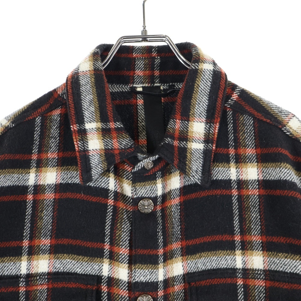 CHROME HEARTS(クロムハーツ) Y NOT WORK DOG Flannel Check Shirt ワイノット ワークドッグ クロスボールボタンダウン フランネル チェック 長袖シャツ レッド/ブラック/シルバー