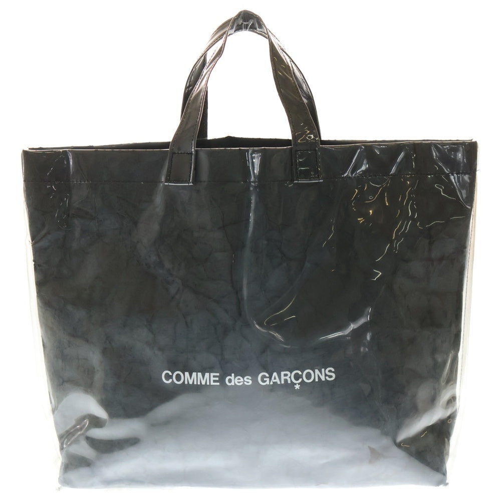 BLACK MARKET COMME des GARCONS(ブラックマーケット コムデギャルソン) PVC クラフトペーパー トートバッグ ハンドバッグ ブラック/クリア OD-K211