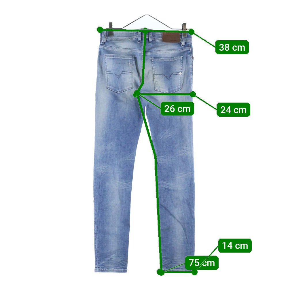 DIESEL(ディーゼル) 18SS SLEENKER スリムフィット ダメージ加工 ストレート スキニーパンツ デニムパンツ インディゴ