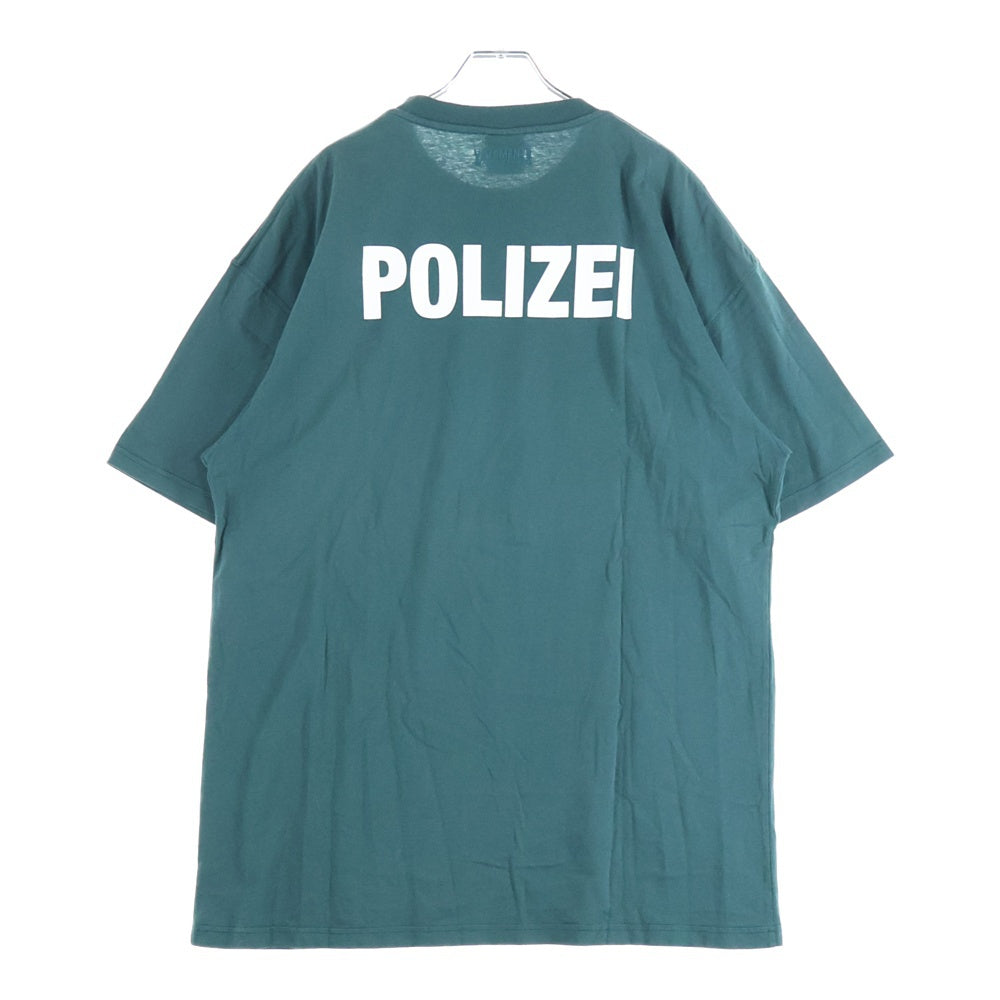 VETEMENTS(ヴェトモン) 20AW POLIZEI フロントプリント クルーネック 半袖Tシャツ カットソー グリーン UAH21TR511