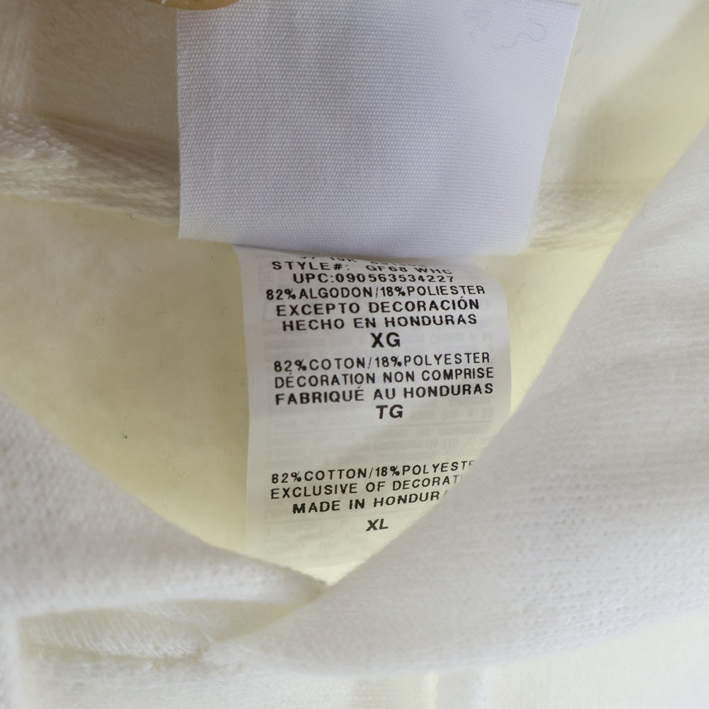 CHAMPION(チャンピオン) 裏起毛 ワッペンロゴ スウェット プルオーバーパーカー ホワイト