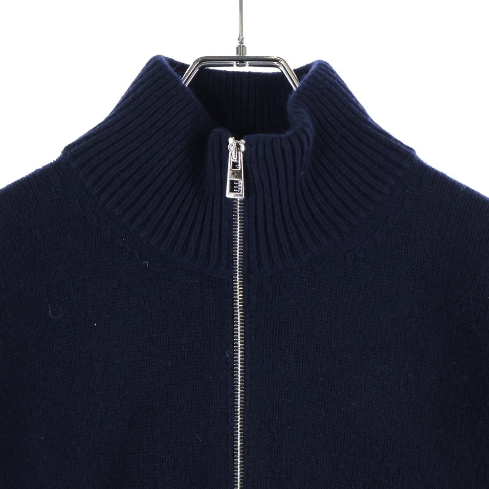 LOEWE(ロエベ) HALF ZIP CASHMERE SWEATER アナグラムロゴ ハーフジップ カシミヤ ニット セーター ネイビー レディース S359Y14K85