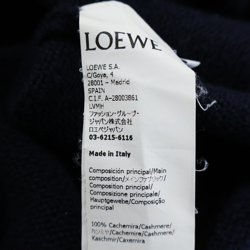LOEWE(ロエベ) HALF ZIP CASHMERE SWEATER アナグラムロゴ ハーフジップ カシミヤ ニット セーター ネイビー レディース S359Y14K85