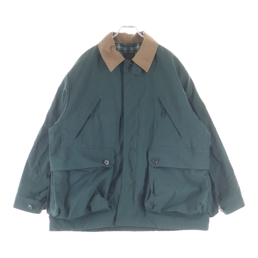 DAIWA PIER39(ダイワ ピアサーティナイン) Tech Field Jacket テックフィールド 襟コーデュロイ 裏地チェック総柄 ナイロン ジップアップ ジャケット グリーン BJ-20022