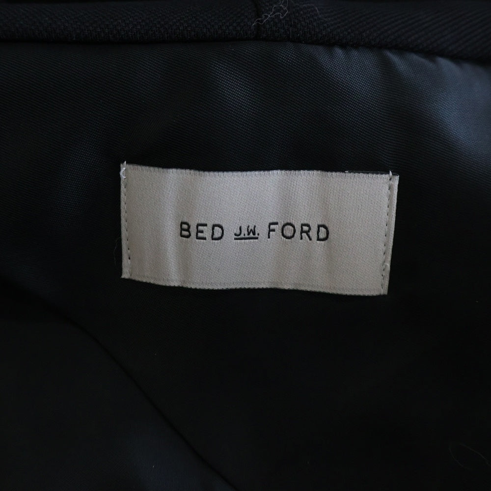 BED J.W. FORD(ベッドフォード) 20SS Dinner Jacket ディナー ウール ノーカラー ダブルブレスト 2B テーラードジャケット ブラック 20SS-B-JK03 レディース