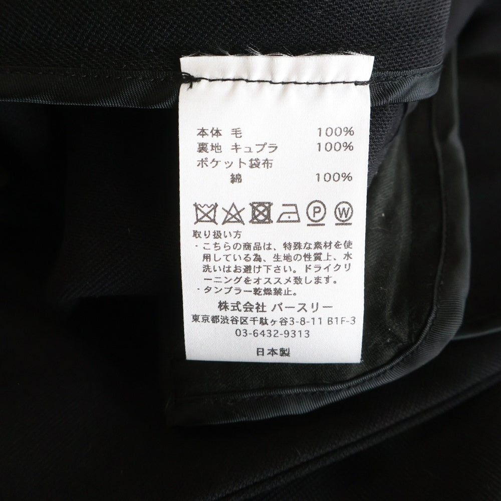 BED J.W. FORD(ベッドフォード) 20SS Dinner Jacket ディナー ウール ノーカラー ダブルブレスト 2B テーラードジャケット ブラック 20SS-B-JK03 レディース