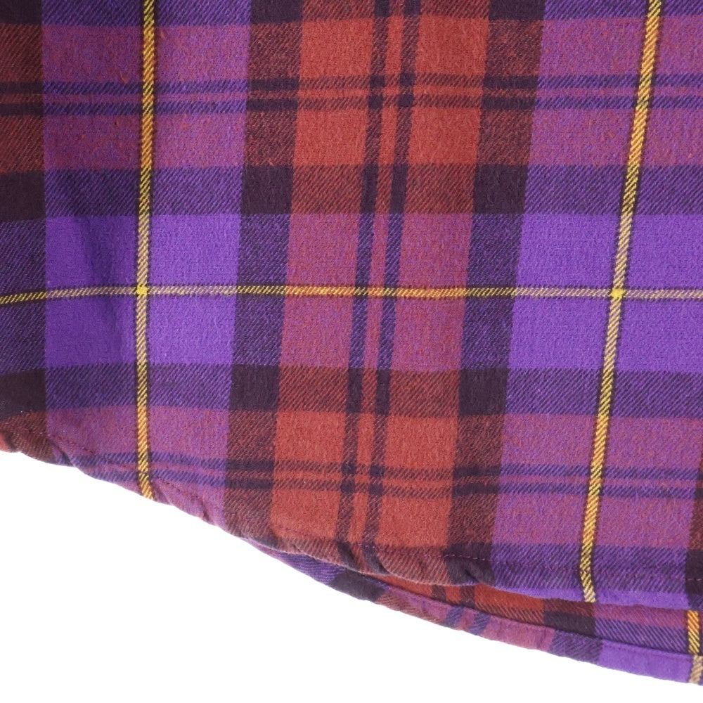 SUPREME(シュプリーム) 24AW Plaid Flannel Shirt プレイド フランネル チェック ボタンダウン 長袖シャツ パープル