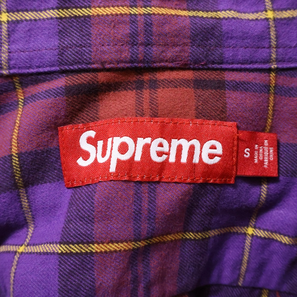 SUPREME(シュプリーム) 24AW Plaid Flannel Shirt プレイド フランネル チェック ボタンダウン 長袖シャツ パープル