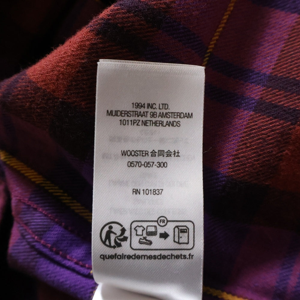 SUPREME(シュプリーム) 24AW Plaid Flannel Shirt プレイド フランネル チェック ボタンダウン 長袖シャツ パープル