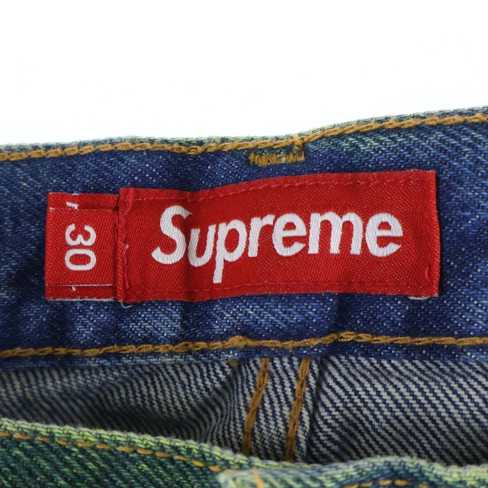 SUPREME(シュプリーム) 23AW Regular Jean Overspray Green レギュラー ジーン ストレート デニムパンツ グリーン