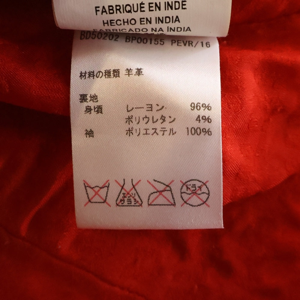 VERSUS VERSACE(ヴェルサス ヴェルサーチ) レザー ダブルライダースジャケット レッド レディース