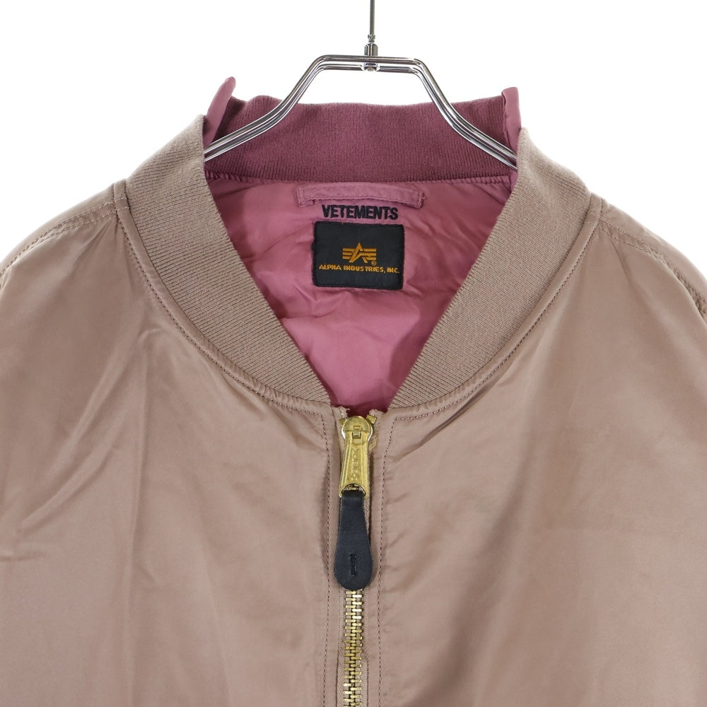 VETEMENTS(ヴェトモン) 18SS ×ALPHAINDUSTRIES アルファインダストリーズ MA-1 再構築リバーシブル ボンバージャケット ブルゾン ピンク WAH18JA18
