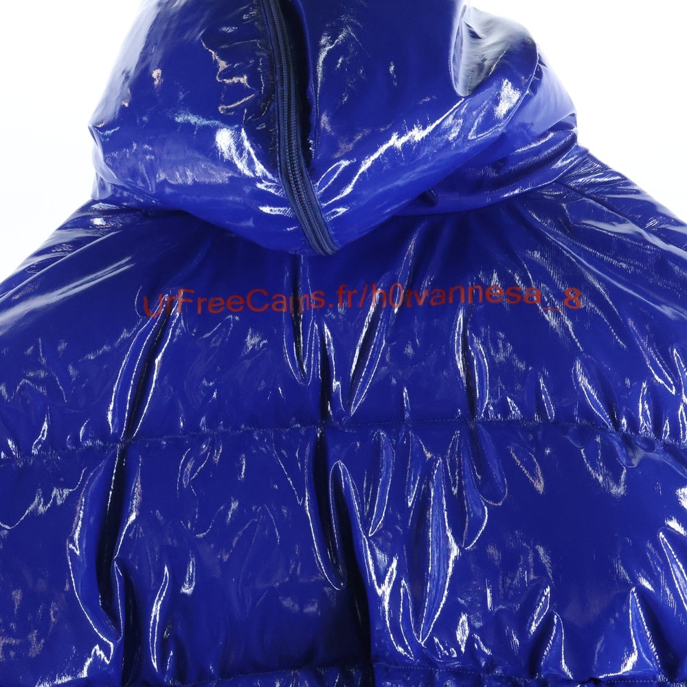 VETEMENTS(ヴェトモン) 17AW MISS WEBCAM PUFFER JACKET バックプリント レイヤード パファー ジャケット ブルー レディース WAH18JA9