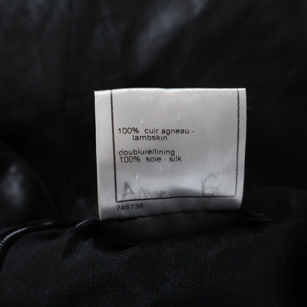 CHANEL(シャネル) ココマークボタン ラムレザー タイト スカート