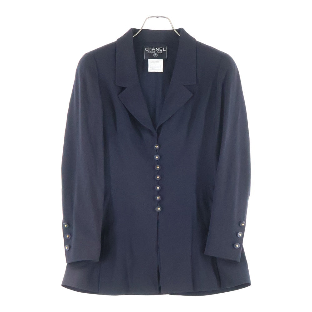 CHANEL BOUTIQUE(シャネルブティック) 7B レインウール シングルテーラードジャケット ブラック P07966V05508 レディース