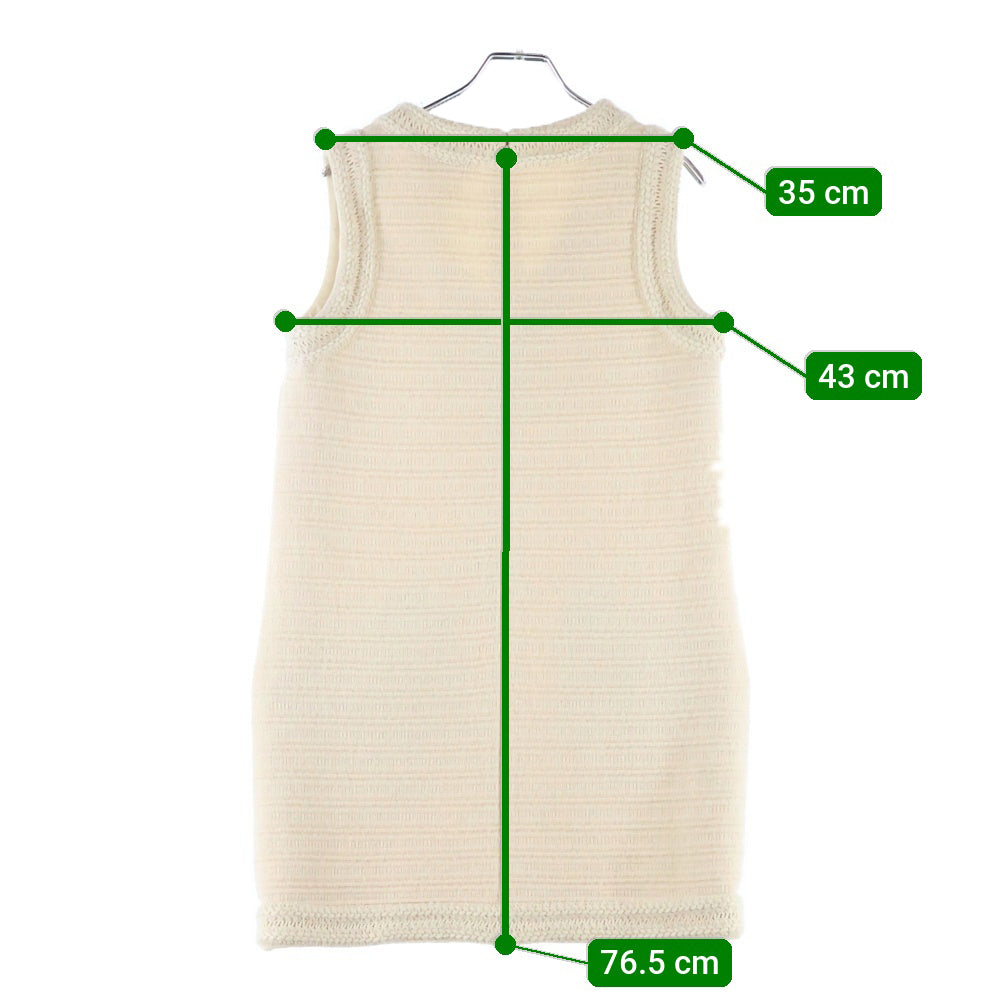 CHANEL シャネル ウール ツイード Vネック ワンピース ベスト アイボリー P42213V30731 レディース CHANEL(シャネル) ウール ツイード Vネック ワンピース ベスト