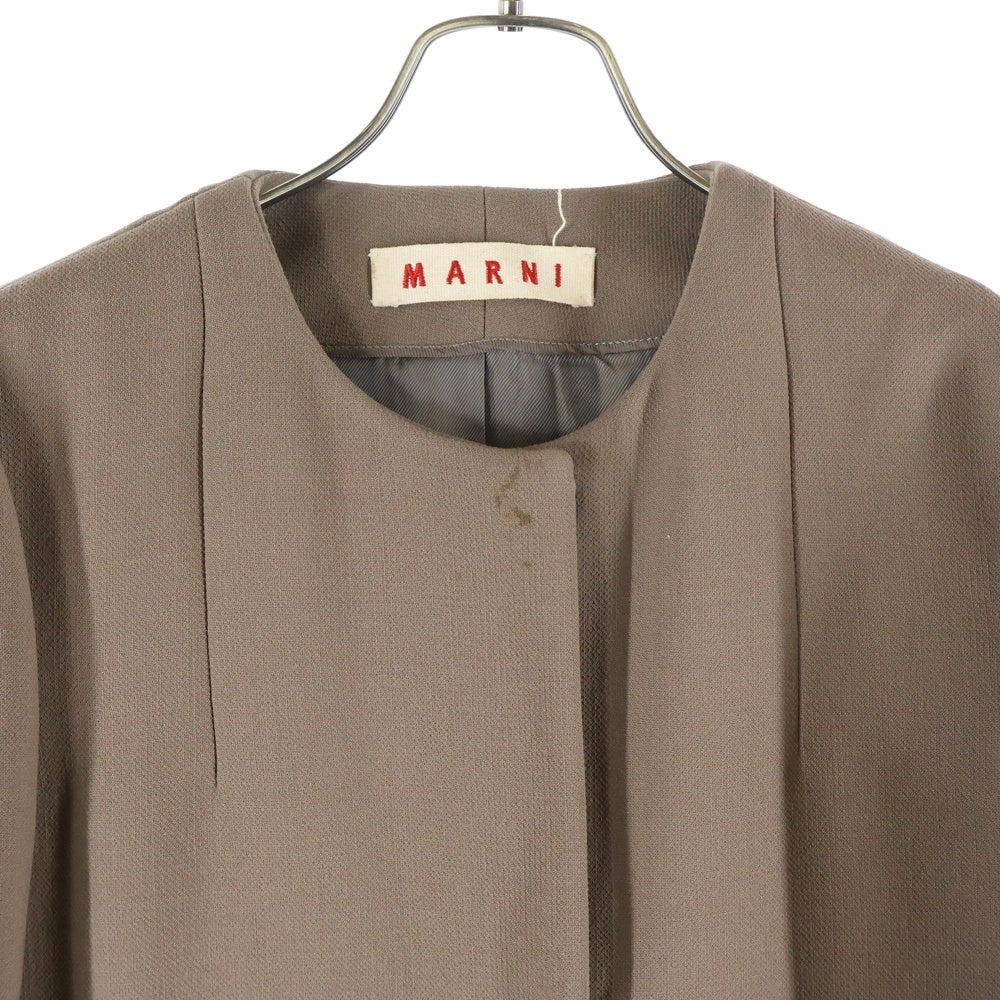 MARNI(マルニ) ボタンダウン ノーカラー ジャケット チャコール CPMAI18U00TW034 レディース