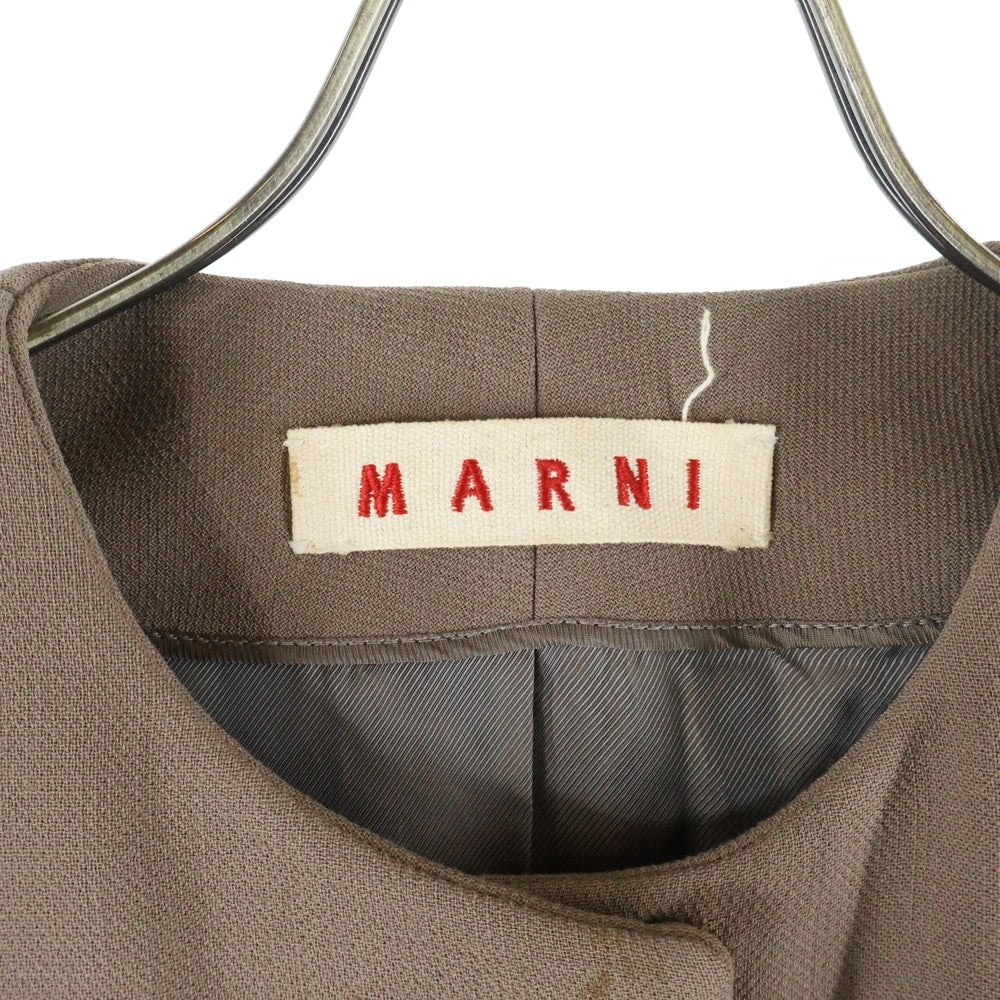 MARNI(マルニ) ボタンダウン ノーカラー ジャケット チャコール CPMAI18U00TW034 レディース