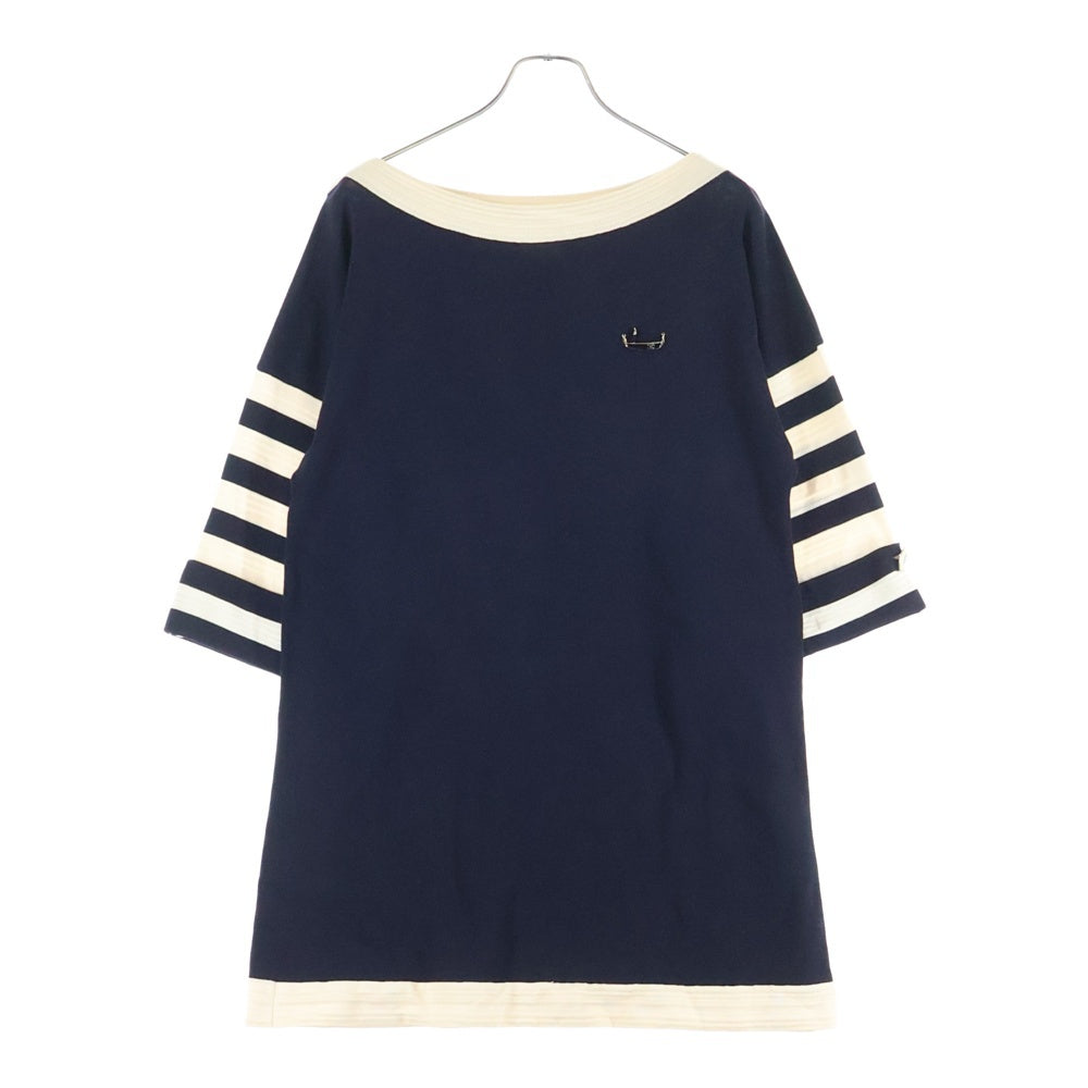 CHANEL(シャネル) ブローチ付き チュニック 七分袖 ワンピース ネイビー P47532K06093 レディース