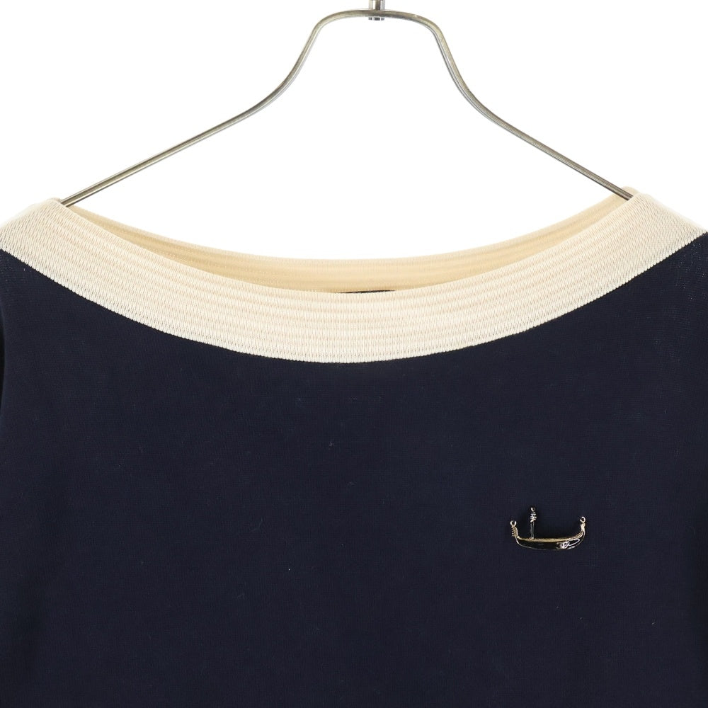 CHANEL(シャネル) ブローチ付き チュニック 七分袖 ワンピース ネイビー P47532K06093 レディース