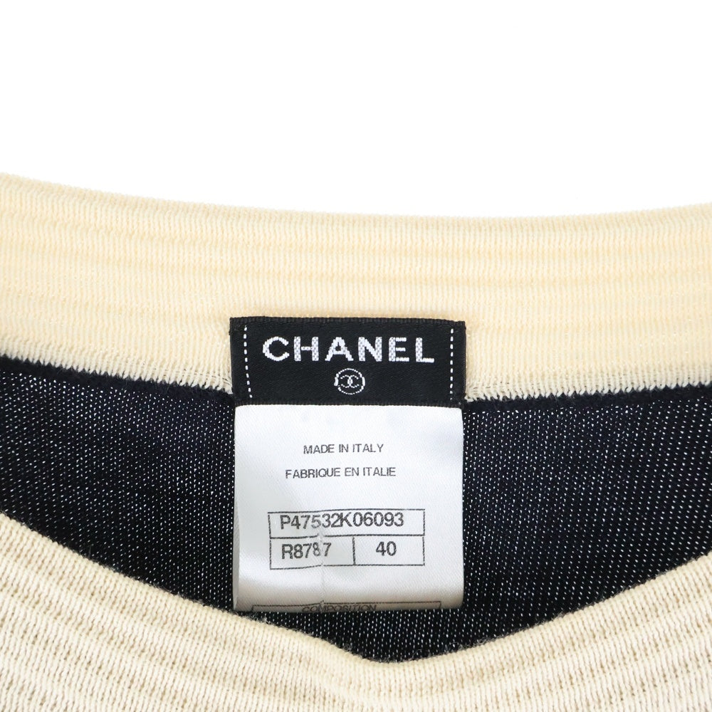 CHANEL(シャネル) ブローチ付き チュニック 七分袖 ワンピース ネイビー P47532K06093 レディース