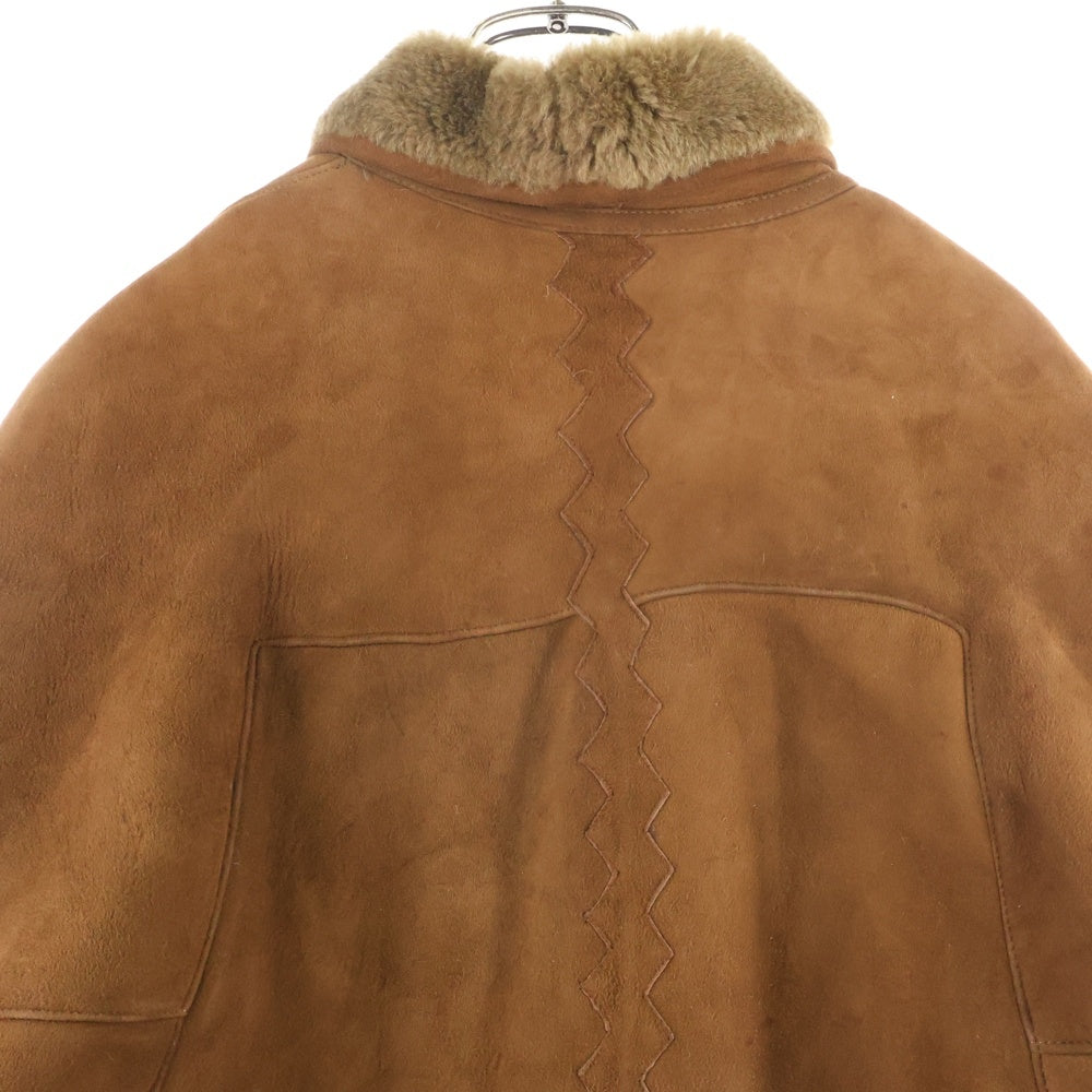 FENDI(フェンディ) スエード ムートン レザーコート ブラウン レディース