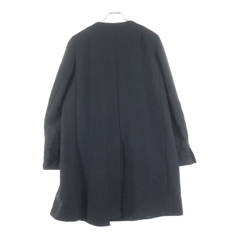 SPORTMAX(スポーツマックス) ボタンダウン ノーカラー ウールコート ブラック レディース