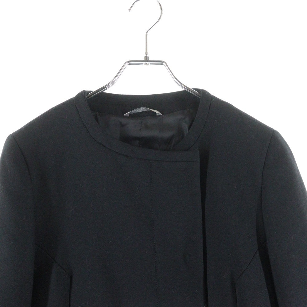 SPORTMAX(スポーツマックス) ボタンダウン ノーカラー ウールコート ブラック レディース