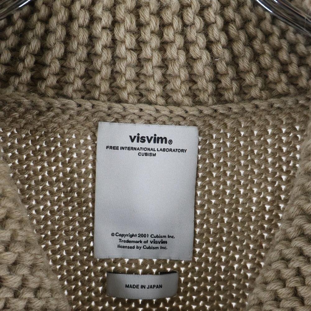 VISVIM(ヴィスヴィム) 13AW バックピースデザイン ショールカラー ウール カーディガン ベージュ 0113205012004