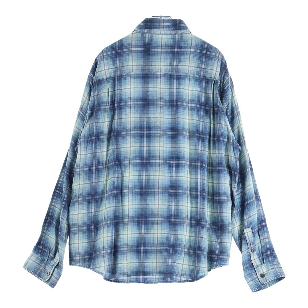 STUSSY(ステューシー) MATTHEW PRINTED SHIRT マシュープリント チェック 長袖シャツ ブルー 1110336