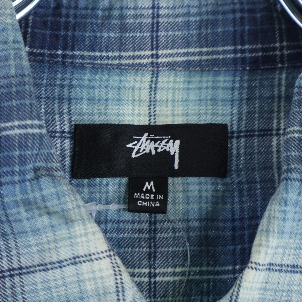 STUSSY(ステューシー) MATTHEW PRINTED SHIRT マシュープリント チェック 長袖シャツ ブルー 1110336
