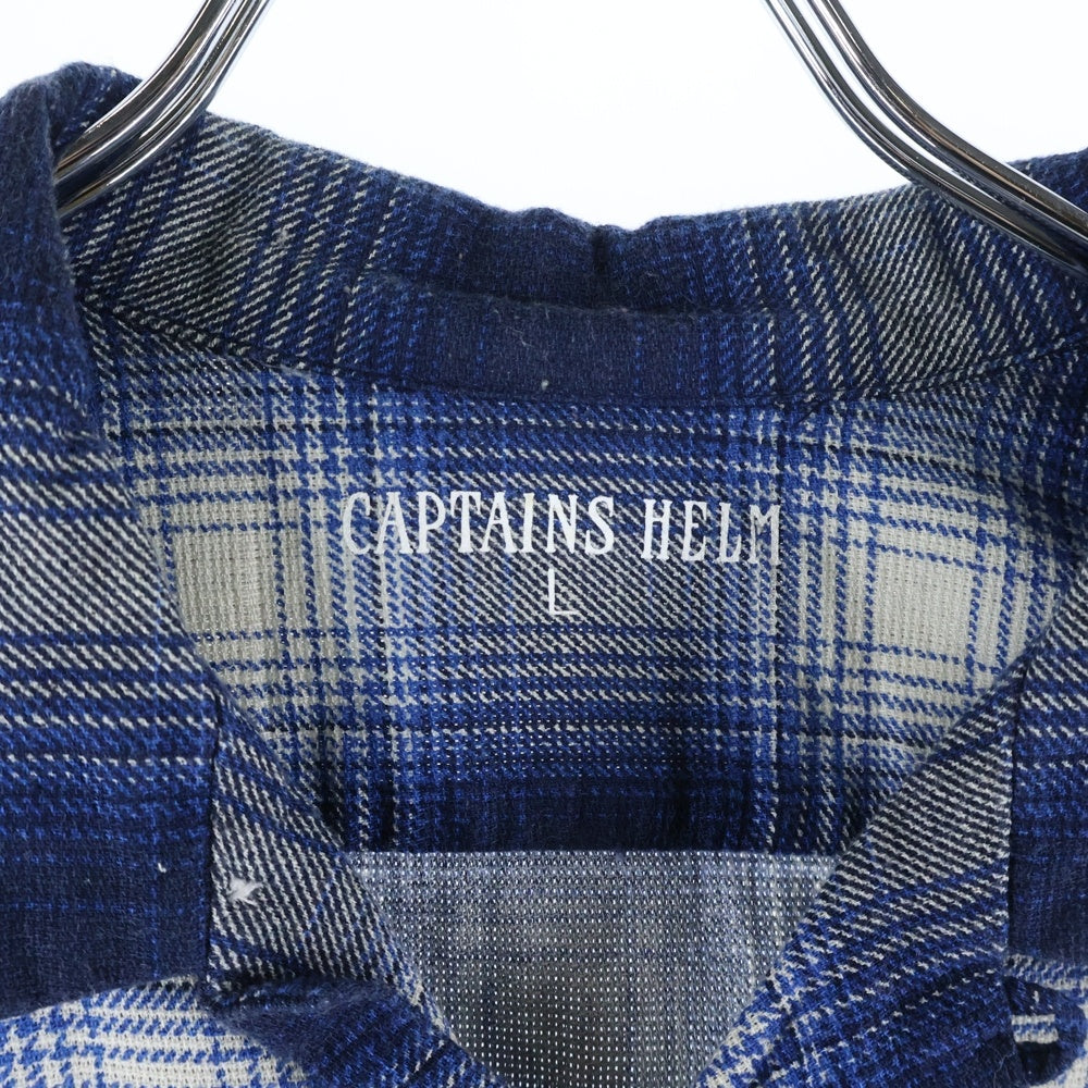 CAPTAINS HELM(キャプテンズ ヘルム) オープンカラー チェック 長袖シャツ ブルー/ブラック/ホワイト